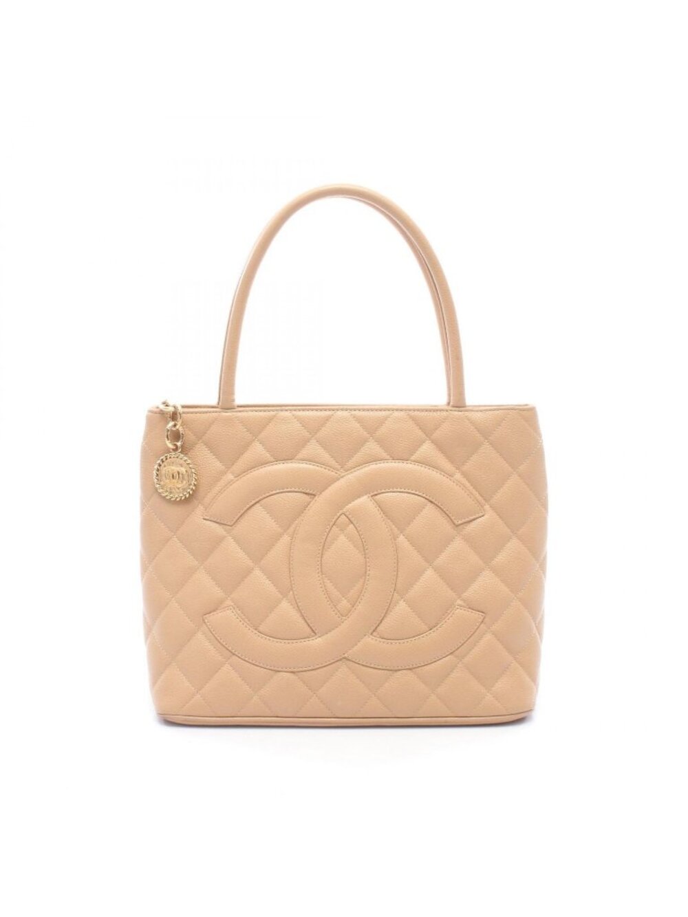 Chanel Tote Reissue Beige Caviar Leather